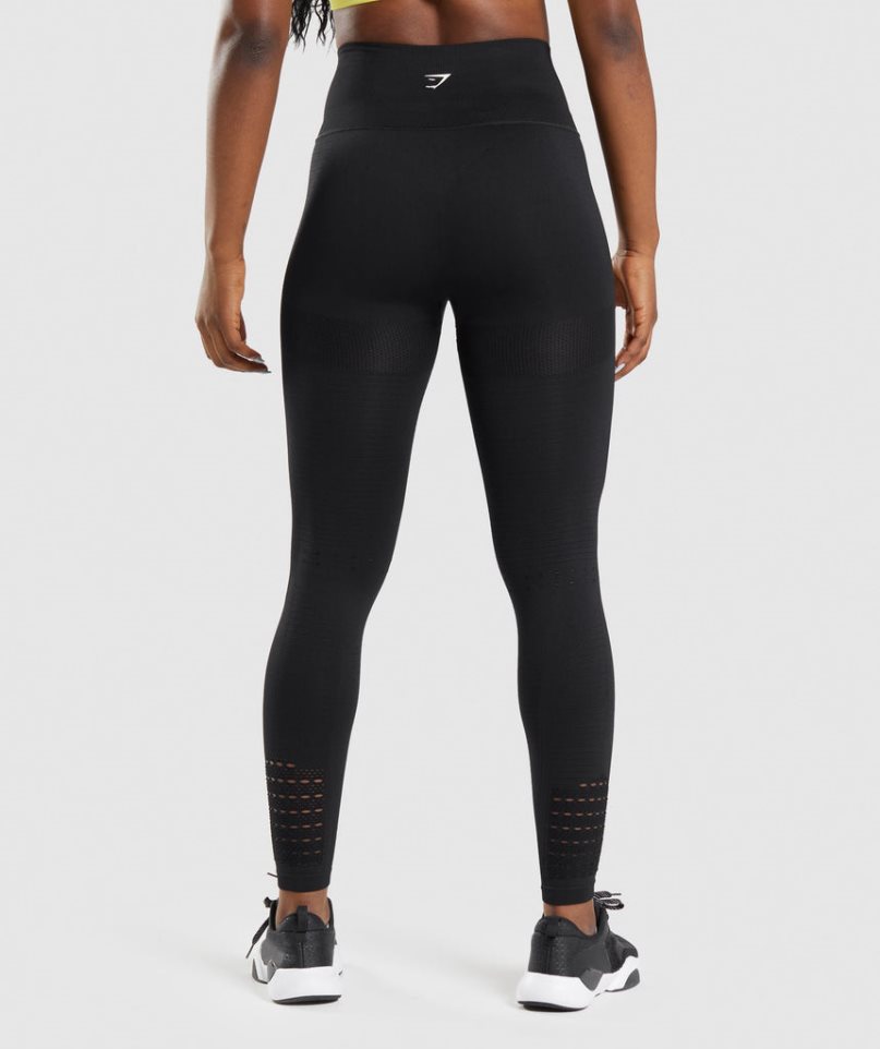 Women's Gymshark Energy Seamless Leggings Black | CA 78N5D1